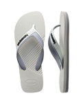 Dual Flip Flops in White & Ice Grey
