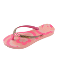 Girls Slim Glitter Trendy Flip Flops in Blossom & Pink Flux