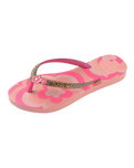 Girls Slim Glitter Trendy Flip Flops in Blossom & Pink Flux