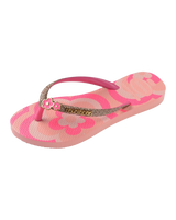 Girls Slim Glitter Trendy Flip Flops in Blossom & Pink Flux