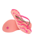 Girls Slim Glitter Trendy Flip Flops in Blossom & Pink Flux