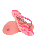 Girls Slim Glitter Trendy Flip Flops in Blossom & Pink Flux