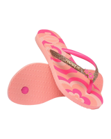 Girls Slim Glitter Trendy Flip Flops in Blossom & Pink Flux