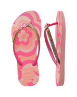 Girls Slim Glitter Trendy Flip Flops in Blossom & Pink Flux
