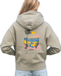 The Born by the Sea Womens Postcard Hoodie in Eucalyptus