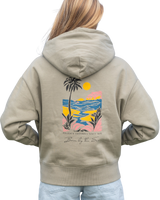 The Born by the Sea Womens Postcard Hoodie in Eucalyptus