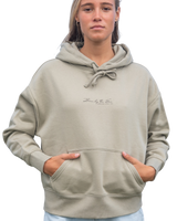 The Born by the Sea Womens Postcard Hoodie in Eucalyptus