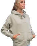 The Born by the Sea Womens Postcard Hoodie in Eucalyptus