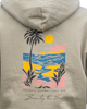 The Born by the Sea Womens Postcard Hoodie in Eucalyptus