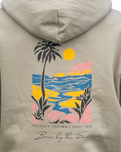 The Born by the Sea Womens Postcard Hoodie in Eucalyptus