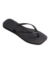 Slim Square Flip Flops in Black