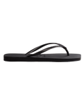 Slim Square Flip Flops in Black