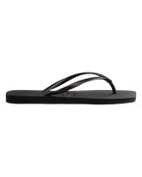 Slim Square Flip Flops in Black