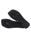Slim Square Flip Flops in Black