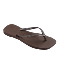 Slim Square Flip Flops in Dark Brown