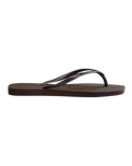Slim Square Flip Flops in Dark Brown