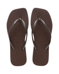 Slim Square Flip Flops in Dark Brown