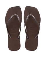 Slim Square Flip Flops in Dark Brown
