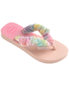 The Havaianas Girls Girls Fluffy Flip Flops in Ballet Rose