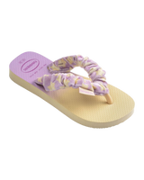 Girls Fluffy Flip Flops in Buttercream