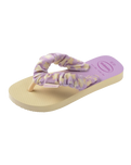 Girls Fluffy Flip Flops in Buttercream
