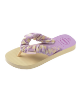 Girls Fluffy Flip Flops in Buttercream