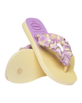 Girls Fluffy Flip Flops in Buttercream
