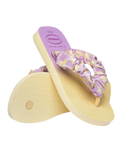 Girls Fluffy Flip Flops in Buttercream