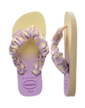 Girls Fluffy Flip Flops in Buttercream