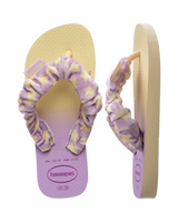 Girls Fluffy Flip Flops in Buttercream