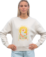 The Born by the Sea Womens Tropical Arch Sweatshirt in Bone