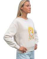 The Born by the Sea Womens Tropical Arch Sweatshirt in Bone