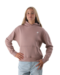 The Born by the Sea Womens Beach Club Hoodie in Hazy Pink