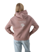 The Born by the Sea Womens Beach Club Hoodie in Hazy Pink