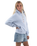The Born by the Sea Womens Sunrise Hoodie in Powder Blue