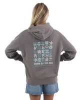 The Born by the Sea Womens Drifter Faded Hoodie in Faded Grey