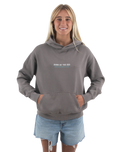 The Born by the Sea Womens Drifter Faded Hoodie in Faded Grey