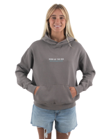The Born by the Sea Womens Drifter Faded Hoodie in Faded Grey