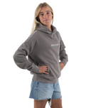 The Born by the Sea Womens Drifter Faded Hoodie in Faded Grey
