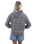 The Born by the Sea Womens Cornwall Palm Faded Hoodie in Faded Grey