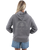 The Born by the Sea Womens Cornwall Palm Faded Hoodie in Faded Grey