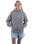 The Born by the Sea Womens Cornwall Palm Faded Hoodie in Faded Grey