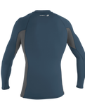 The O'Neill Premium Skins Long Sleeve Rash Vest in Copen Blue & Smoke