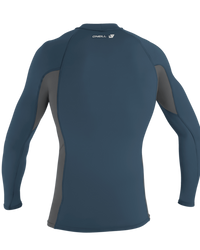 The O'Neill Premium Skins Long Sleeve Rash Vest in Copen Blue & Smoke
