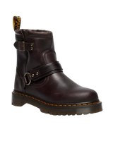 Anistone Crazy Horse Leather Harness Ankle Boots in Dark Brown