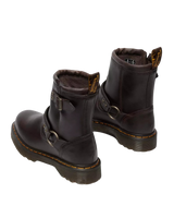 Anistone Crazy Horse Leather Harness Ankle Boots in Dark Brown