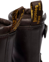 Anistone Crazy Horse Leather Harness Ankle Boots in Dark Brown