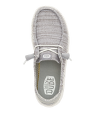The Hey Dude Shoes Womens Wendy Stretch Sox Shoes in Light Grey