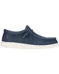The Hey Dude Shoes Mens Wally Stretch Sox Shoes in Navy