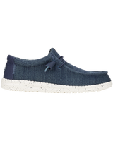 The Hey Dude Shoes Mens Wally Stretch Sox Shoes in Navy